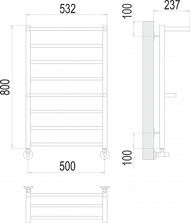 Анкона П8 500х800 Полотенцесушитель  TERMINUS Усолье-Сибирское - фото 3