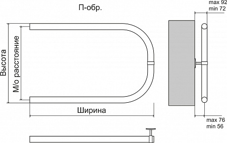 Эконом П-обр AISI 32х2 500х500 Полотенцесушитель  TERMINUS Усолье-Сибирское - фото 3