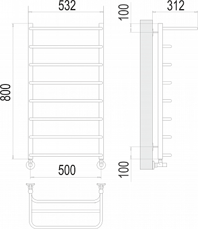 Полка П8 500х800  Полотенцесушитель  TERMINUS Усолье-Сибирское - фото 3