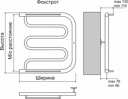 Фокстрот AISI 32х2 500х400 Полотенцесушитель  TERMINUS Усолье-Сибирское - фото 4