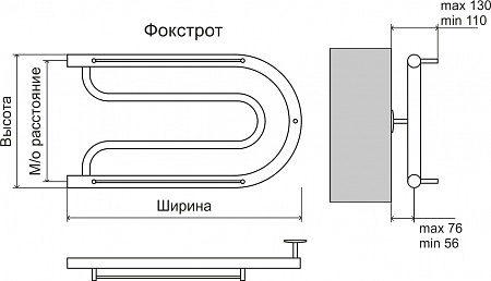 Фокстрот AISI 32х2 320х700 Полотенцесушитель  TERMINUS Усолье-Сибирское - фото 3