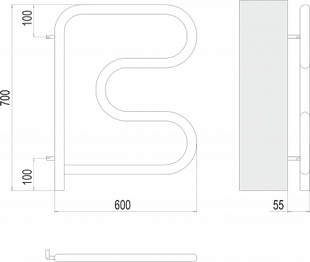 Электро 25 F-обр 600х600 поворотный Полотенцесушитель TERMINUS Усолье-Сибирское - фото 3