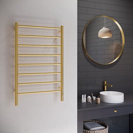 Аврора П8 500х850 Электро Полотенцесушитель TERMINUS Брашированное золото Усолье-Сибирское - фото 3