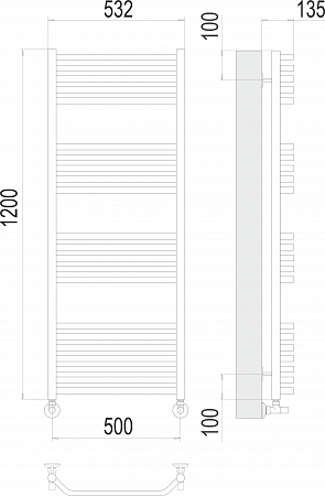 Виктория П22 500х1200 Полотенцесушитель  TERMINUS Усолье-Сибирское - фото 3