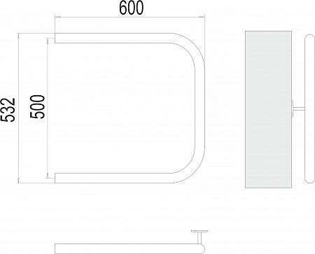 П-обр AISI 32х2 500х600 Полотенцесушитель  TERMINUS Усолье-Сибирское - фото 3