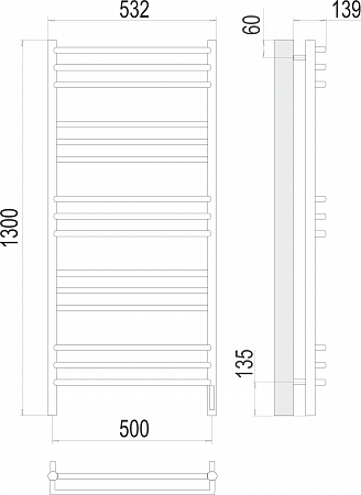 Прато П15 500х1300 электро (sensor quick touch) Полотенцесушитель  TERMINUS Усолье-Сибирское - фото 3